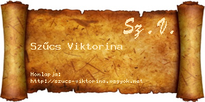 Szűcs Viktorina névjegykártya